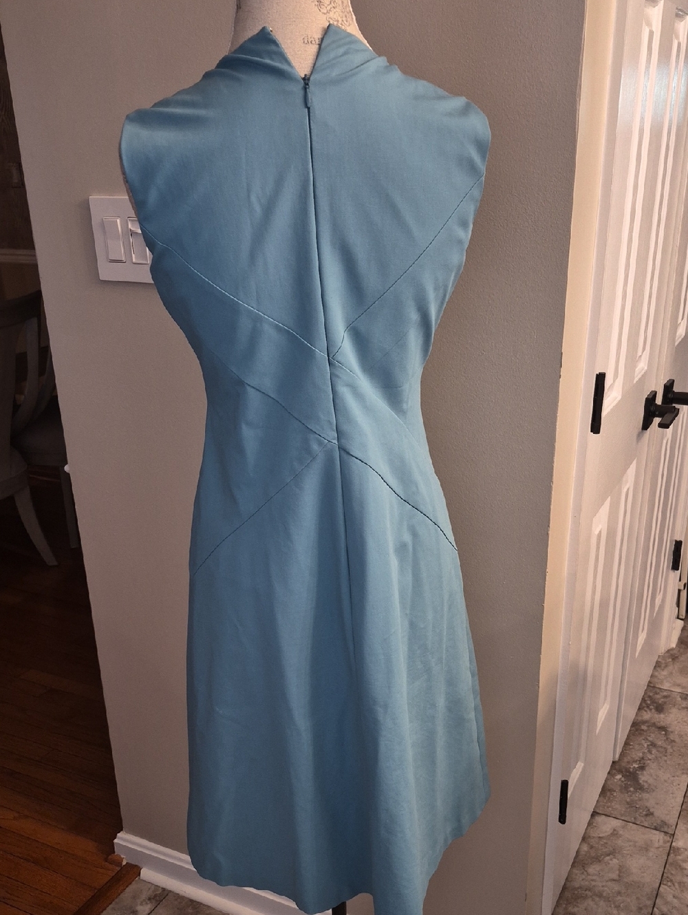 LAFAYETTE 148 KHAKI COTTON BLEND STRUCTURED FIT LINED SIDE PLEAT DRESS EUC SZ4 - Picture 5 of 13